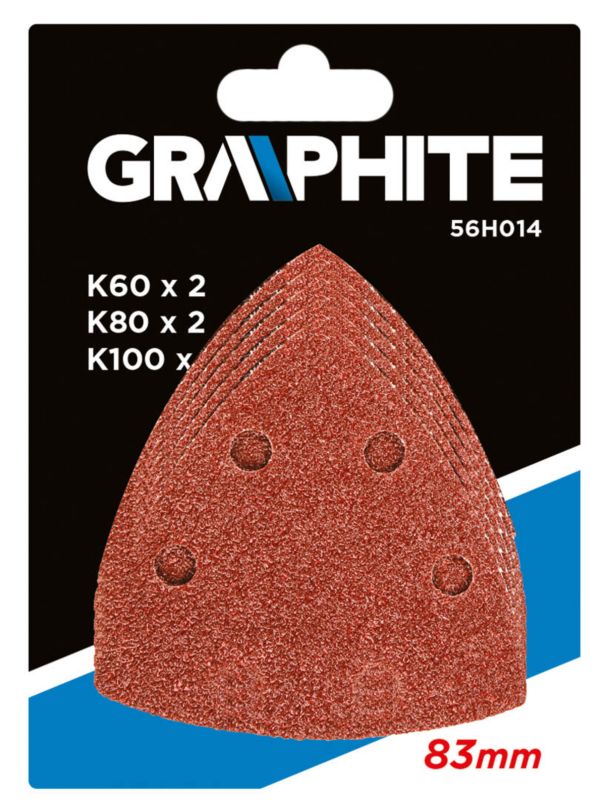 Papiery szlifierskie GRAPHITE 83 x 83 x 83 mm gradacja K60, K80 i K100 ...