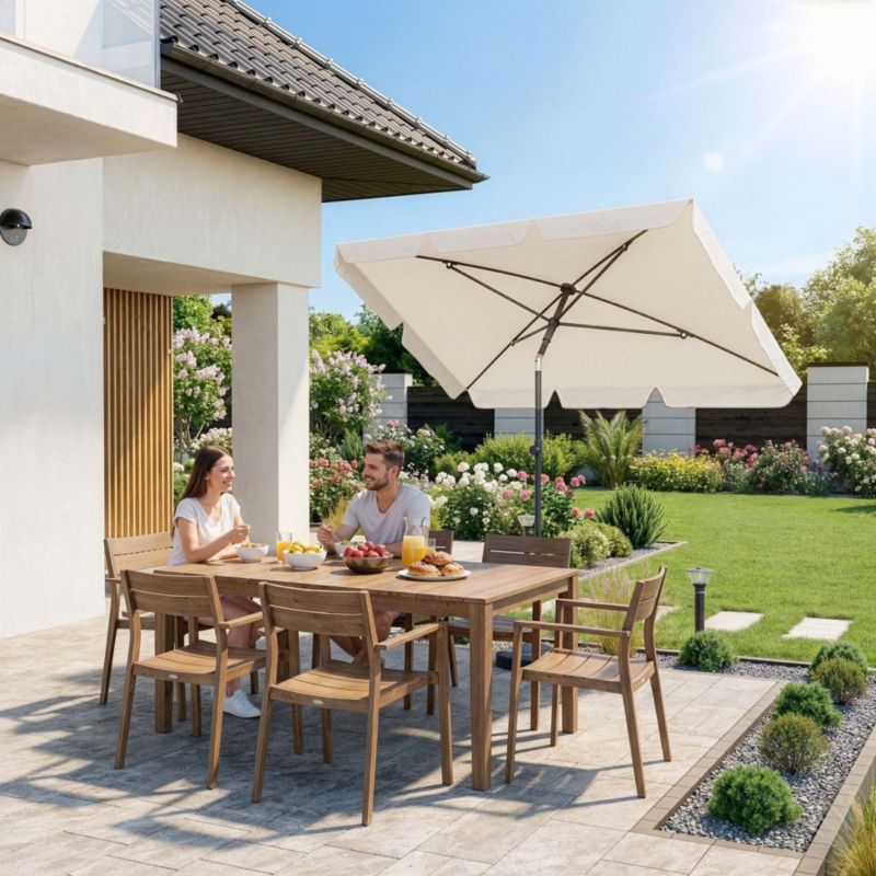 Parasol balkonowy prostokątny 200x125 cm di volio Ankona Kremowy 1 szt.