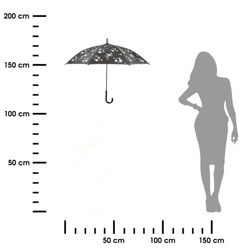 Parasol Esschert Design czarny gwiazdki 87,5 cm wys. 71,2 cm 1 szt.