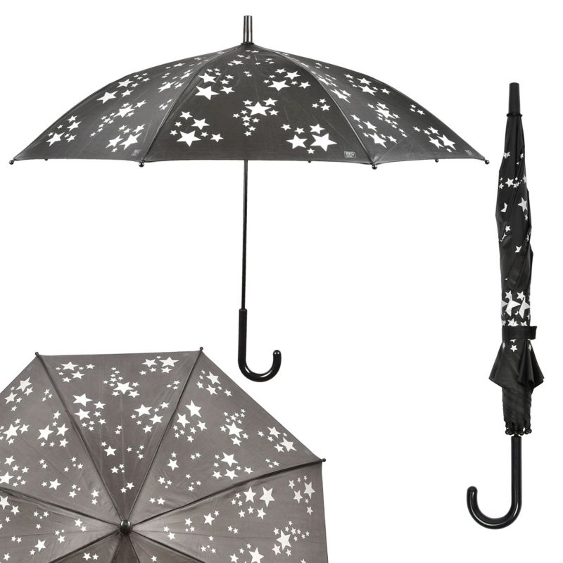 Parasol Esschert Design czarny gwiazdki 87,5 cm wys. 71,2 cm 1 szt.