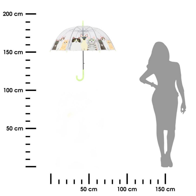 Parasol Esschert Design TP466 transparentny kotki 86,5 cm wys. 81,5 cm 1 szt.