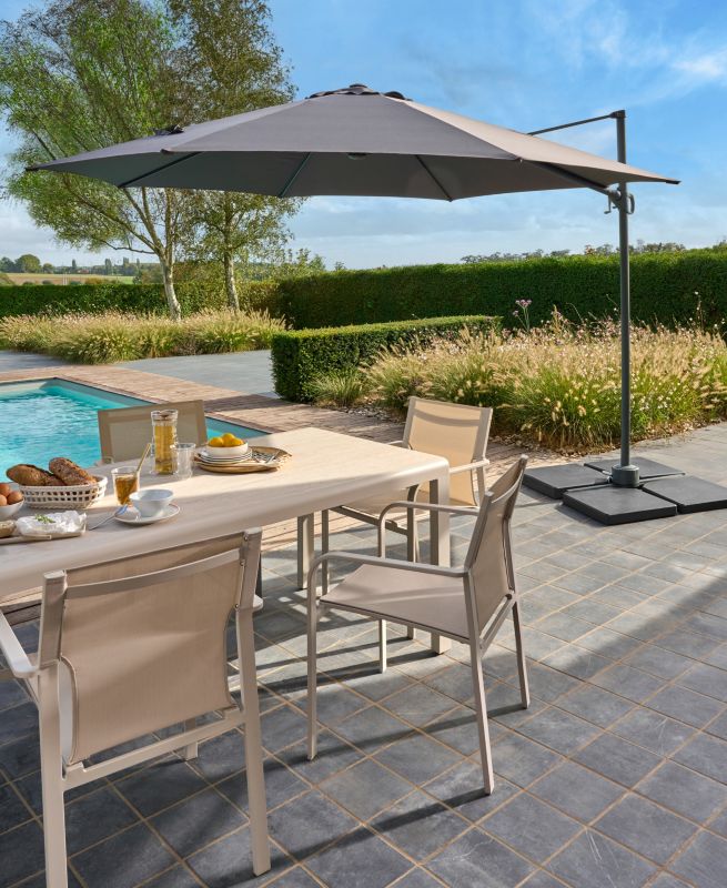 Parasol GoodHome Brindisi okrągły 3,5m antracyt