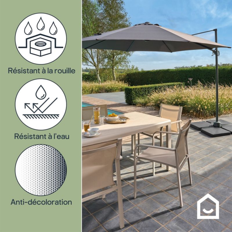 Parasol GoodHome Brindisi okrągły 3,5m antracyt