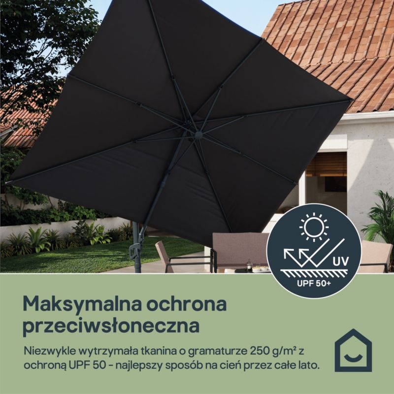 Parasol GoodHome Corby 3 x 4m antracyt
