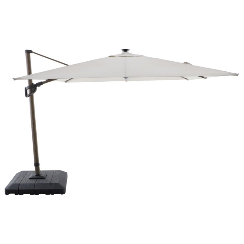 Parasol GoodHome Corby led 3 x 3 m z basą efekt drewna