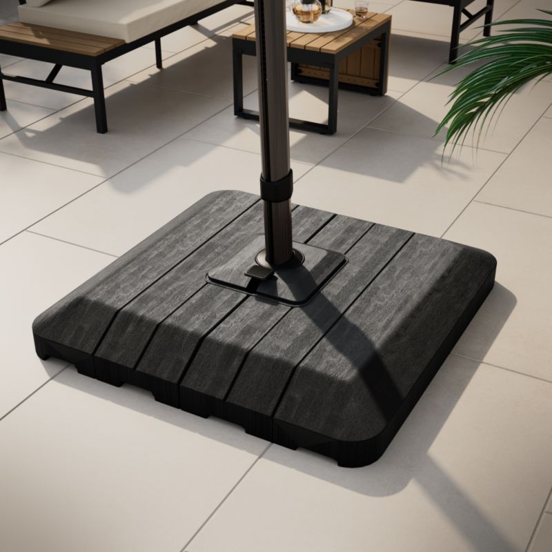 Parasol GoodHome Corby led 3 x 3 m z basą efekt drewna