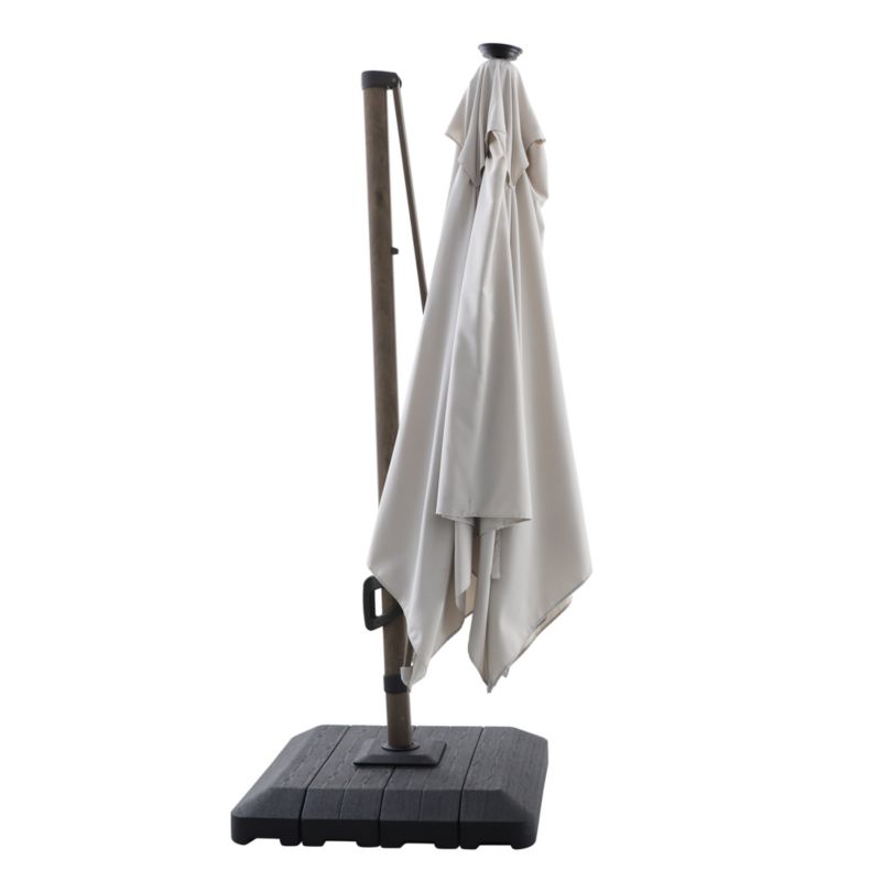 Parasol GoodHome Corby led 3 x 3 m z basą efekt drewna