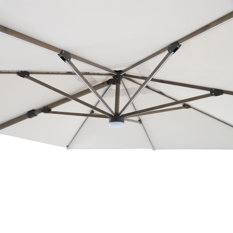 Parasol GoodHome Corby led 3 x 3 m z basą efekt drewna