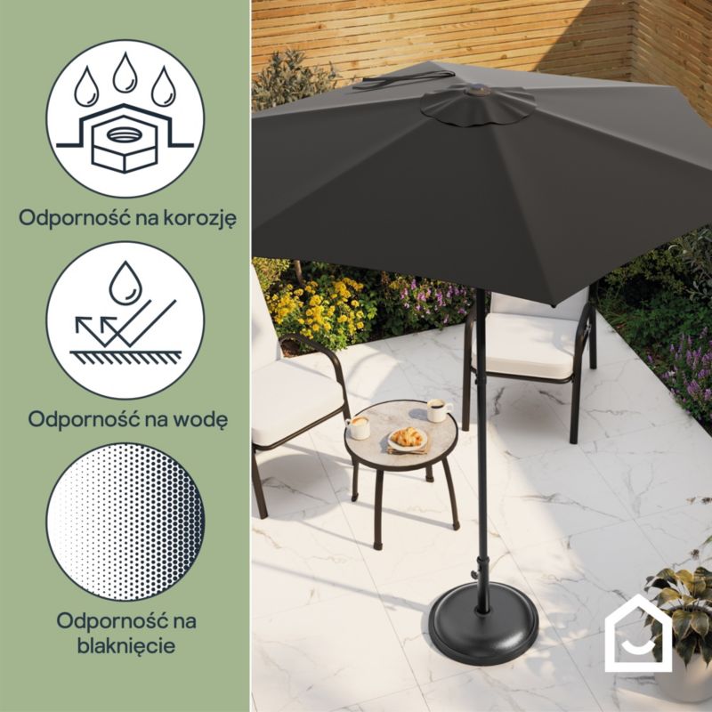 Parasol GoodHome Kasane okrągły 2m antracyt