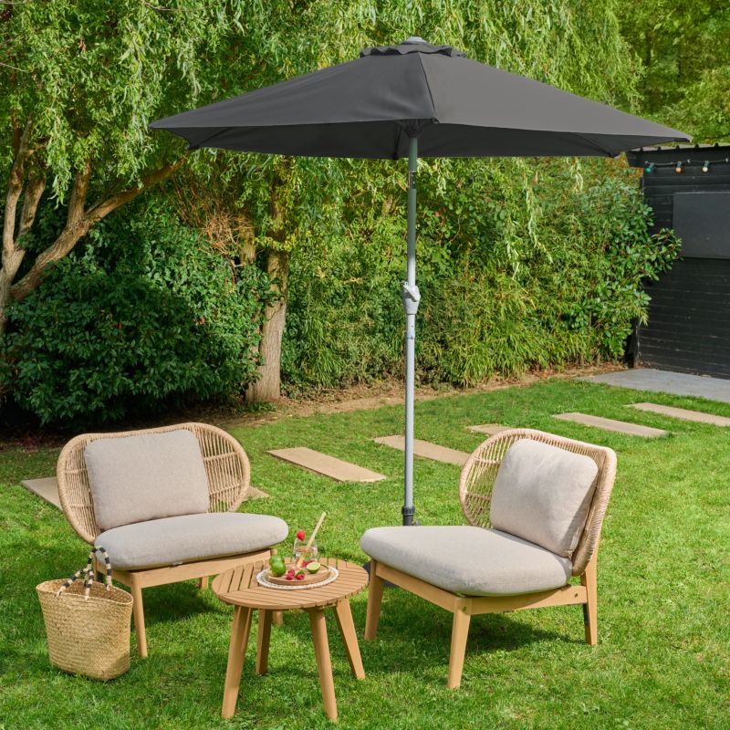 Parasol GoodHome Kasane okrągły 2m antracyt