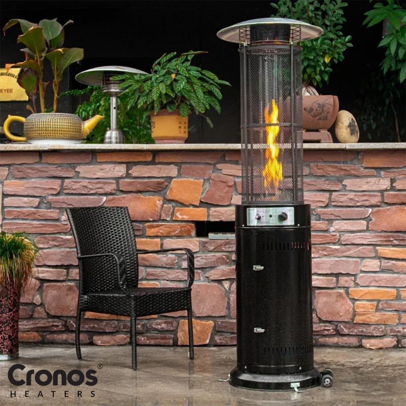 Parasol Grzewczy Cronos Ogrzewacz Tarasowy Gazowy Piramida Cheopsa Czarna 11 kW 1szt.
