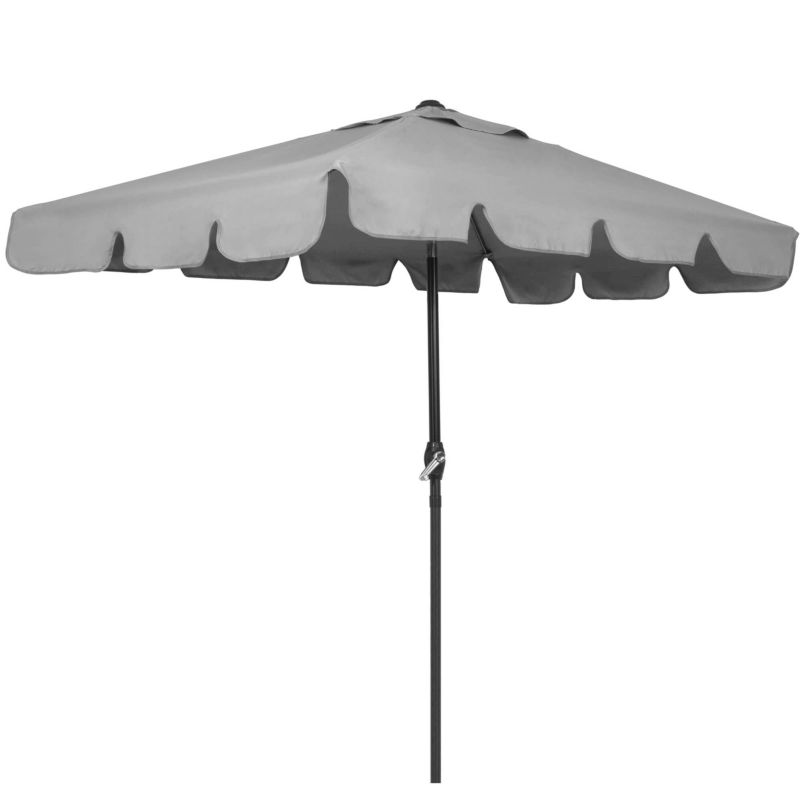 Parasol na taras i balkon Springos 240 cm na korbkę ogrodowy składany jasnoszary 1 szt.