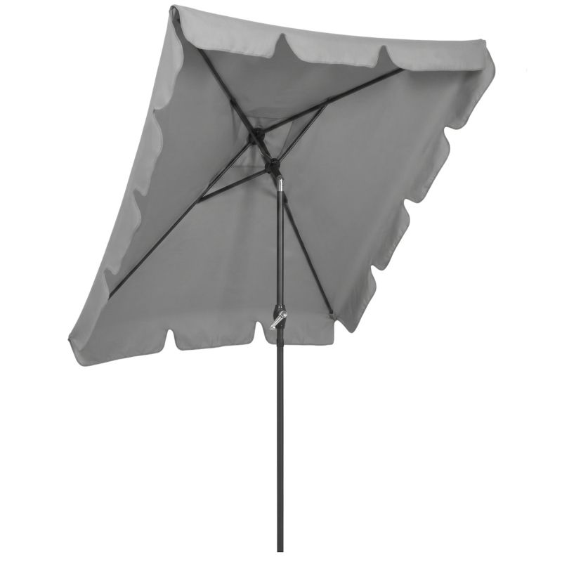 Parasol na taras i balkon Springos 240 cm na korbkę ogrodowy składany jasnoszary 1 szt.