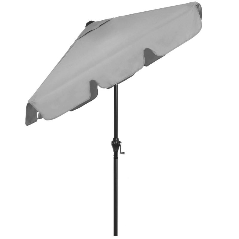 Parasol na taras i balkon Springos 240 cm na korbkę ogrodowy składany jasnoszary 1 szt.