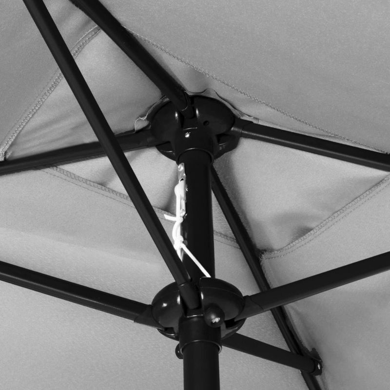 Parasol na taras i balkon Springos 240 cm na korbkę ogrodowy składany jasnoszary 1 szt.