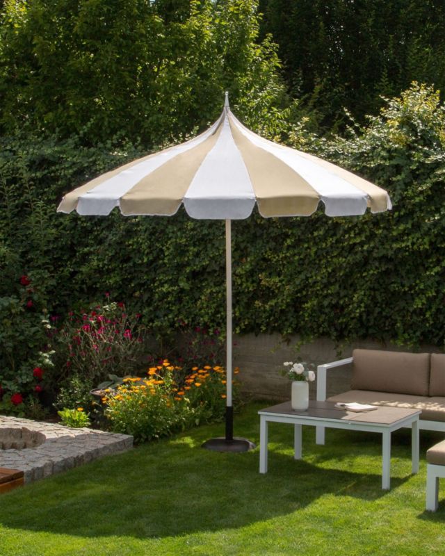 Parasol ogrodowy 245 cm beżowo-biały Minoa 1 szt.