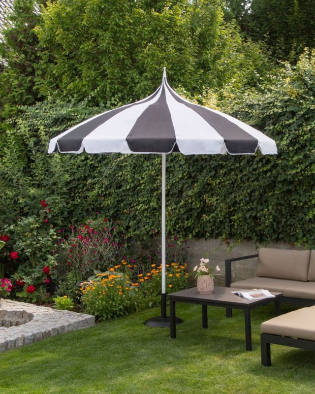 Parasol ogrodowy 245 cm czarno-biały Minoa 1 szt.