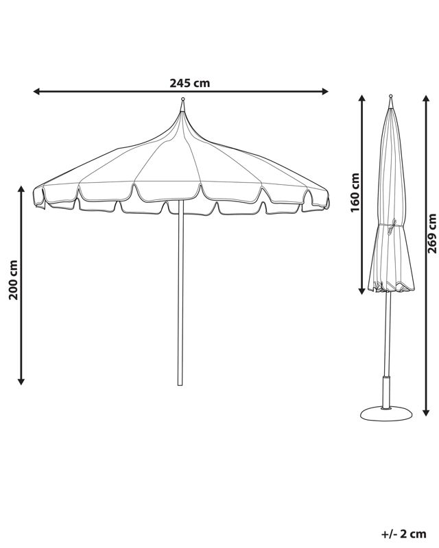 Parasol ogrodowy 245 cm czarno-biały Minoa 1 szt.