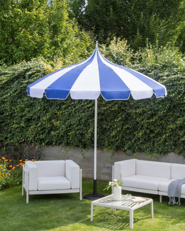 Parasol ogrodowy 245 cm niebiesko-biały Minoa 1 szt.