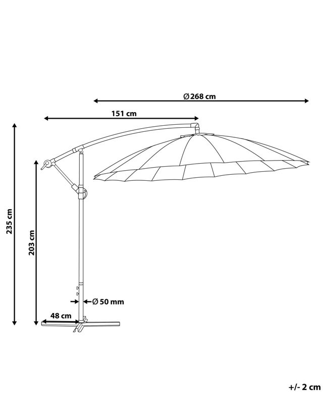 Parasol ogrodowy 268 cm jasnobeżowy Calabria II 1 szt.