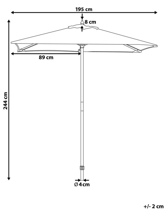 Parasol ogrodowy 270 cm czerwony Toscana 1 szt.