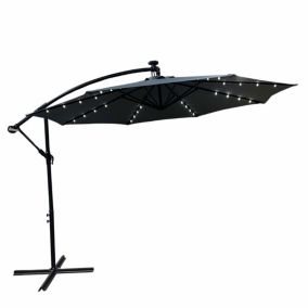 Parasol ogrodowy Akord Milin 300x300x245 cm oświetlenie LED ciemnoszary 1 szt.