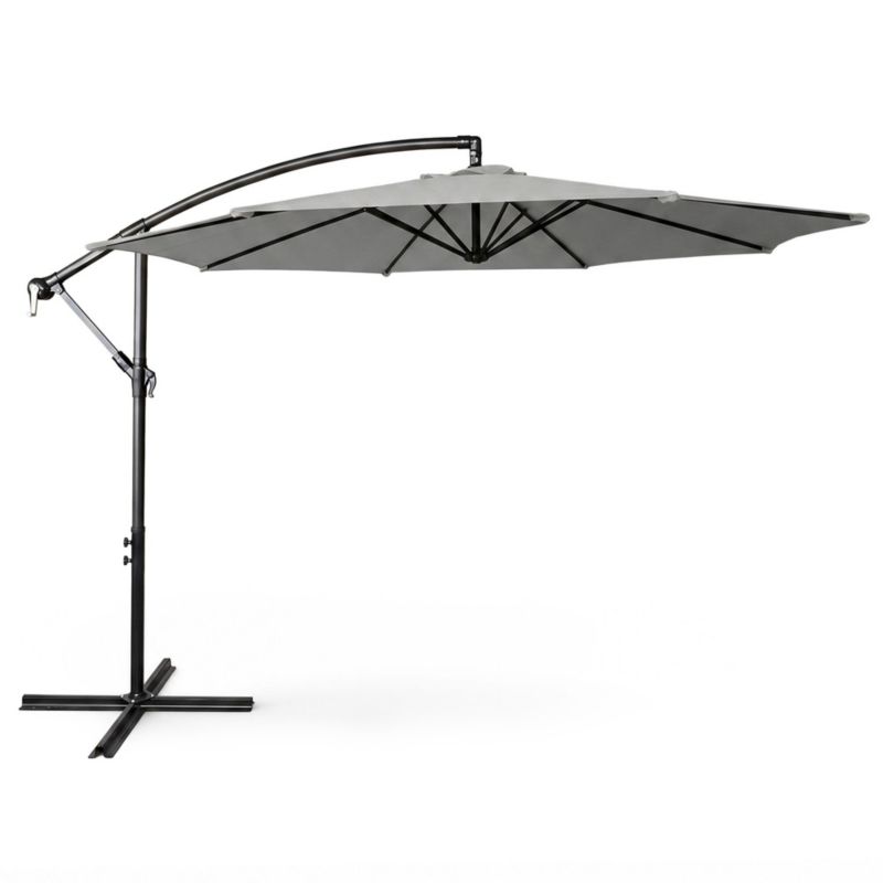Parasol ogrodowy Aster ochrona UV w kolorze jasnoszarym waga 12,1 kg wymiary 300x300x45 cm 1 szt.