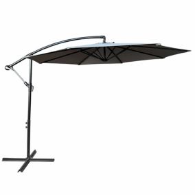 Parasol ogrodowy Aster ochrona UV w kolorze jasnoszarym waga 12,1 kg wymiary 300x300x45 cm 1 szt.