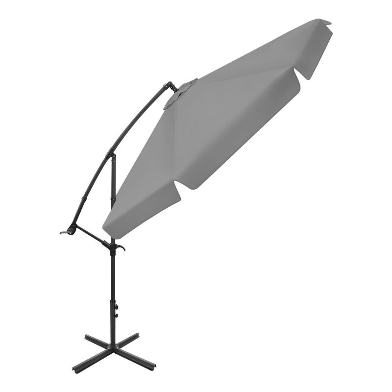 Parasol ogrodowy Bauerkraft składany 350 cm 8-ramienny, z pokrowcem, grafitowy 1 szt.