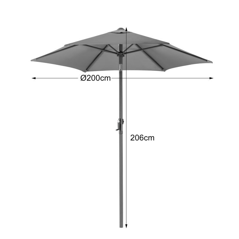 Parasol ogrodowy Bauerkraft składany regulowany 200 cm 50UV grafitowy 1 szt.