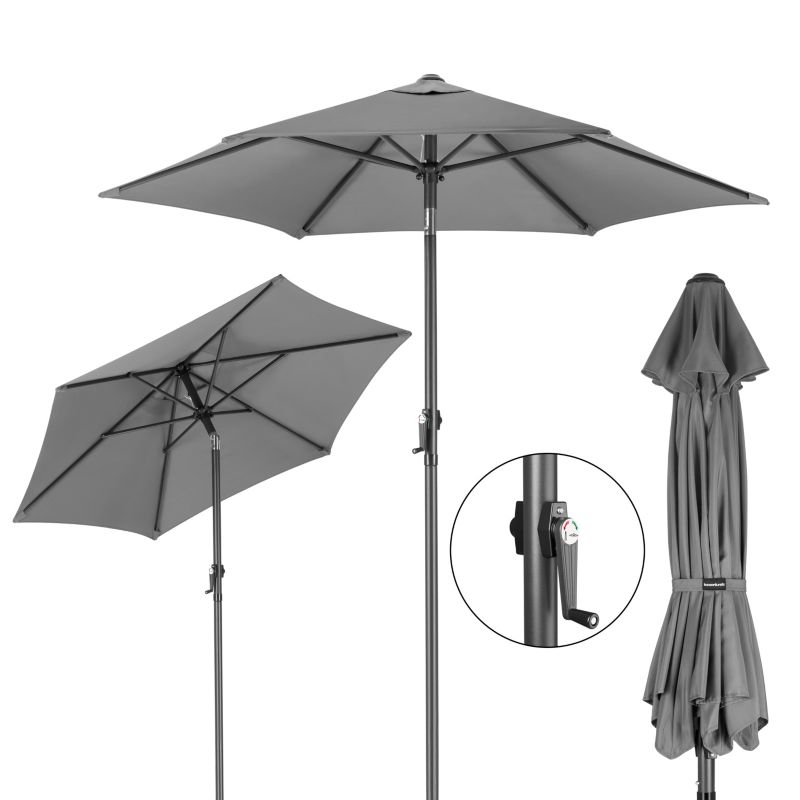 Parasol ogrodowy Bauerkraft składany regulowany 200 cm 50UV grafitowy 1 szt.