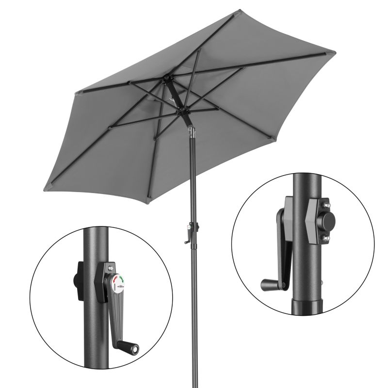 Parasol ogrodowy Bauerkraft składany regulowany 200 cm 50UV grafitowy 1 szt.