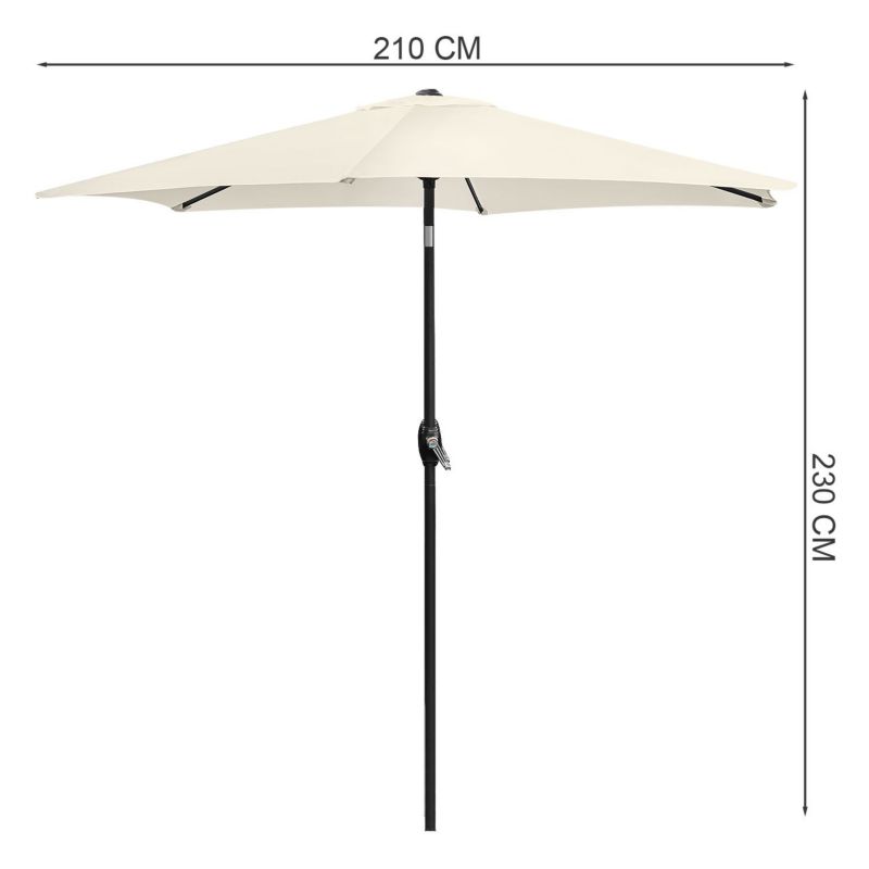 Parasol ogrodowy Bauerkraft składany regulowany 210 cm beżowy 1 szt.