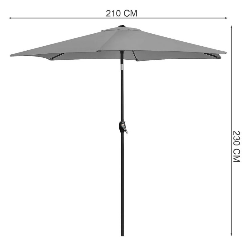 Parasol ogrodowy Bauerkraft składany regulowany 210 cm grafitowy 1 szt.