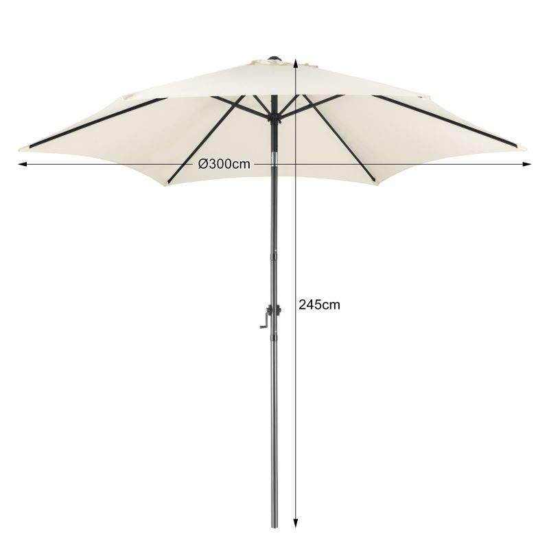 Parasol ogrodowy Bauerkraft składany regulowany 300 cm 50UV beżowy 1 szt.
