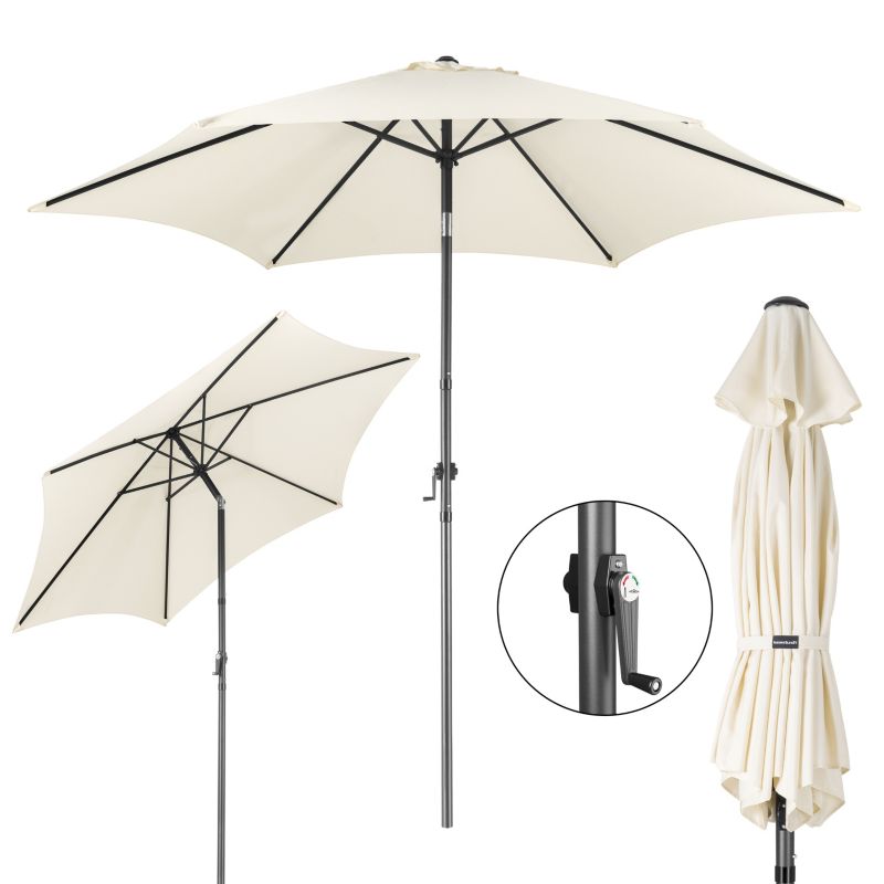 Parasol ogrodowy Bauerkraft składany regulowany 300 cm 50UV beżowy 1 szt.