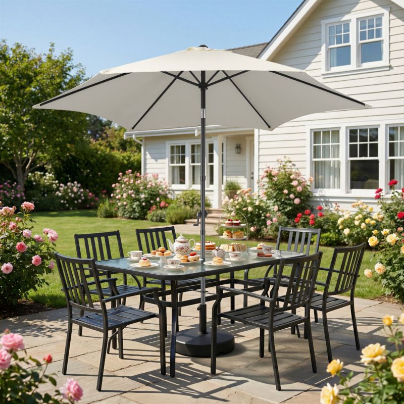 Parasol ogrodowy Bauerkraft składany regulowany 300 cm 50UV beżowy 1 szt.