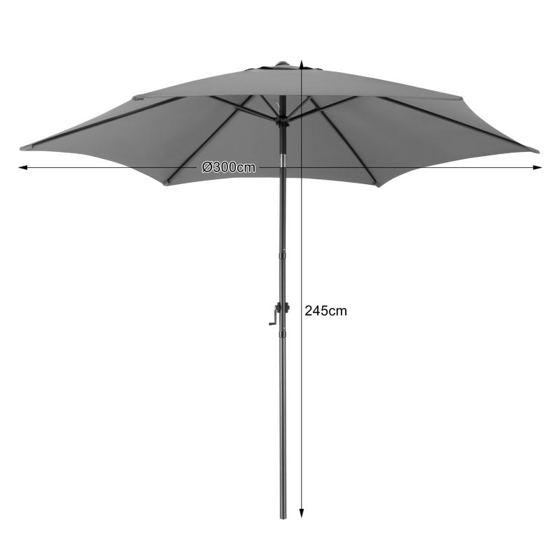 Parasol ogrodowy Bauerkraft składany regulowany 300 cm 50UV grafitowy 1 szt.