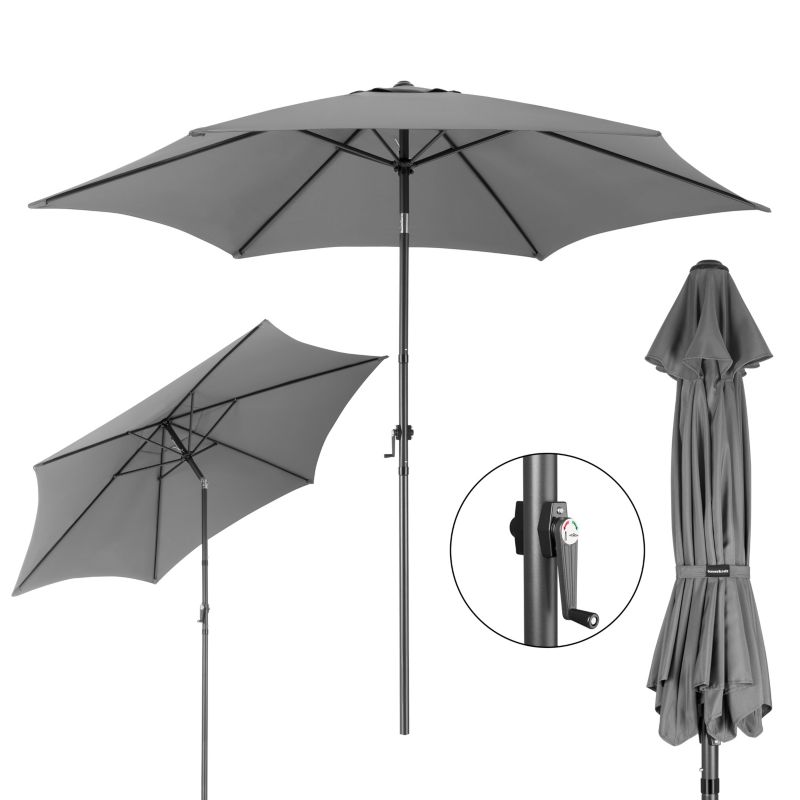 Parasol ogrodowy Bauerkraft składany regulowany 300 cm 50UV grafitowy 1 szt.