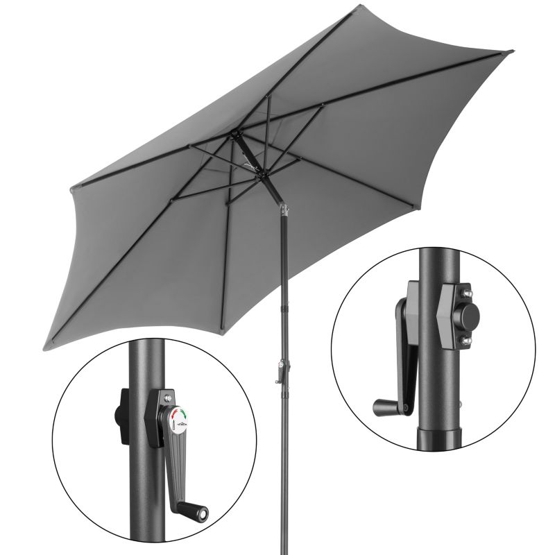 Parasol ogrodowy Bauerkraft składany regulowany 300 cm 50UV grafitowy 1 szt.