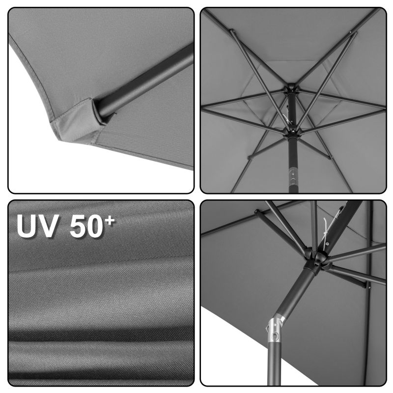 Parasol ogrodowy Bauerkraft składany regulowany 300 cm 50UV grafitowy 1 szt.
