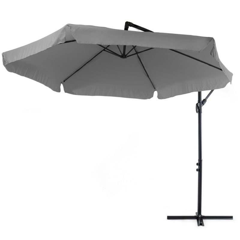 Parasol ogrodowy boczny z wysięgnikiem i regulacją 300 cm di volio Empoli Szary 1 szt.