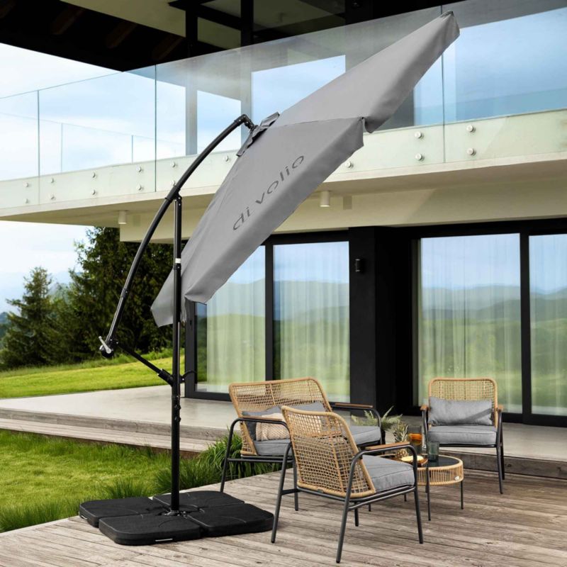 Parasol ogrodowy boczny z wysięgnikiem i regulacją 300 cm di volio Empoli Szary 1 szt.