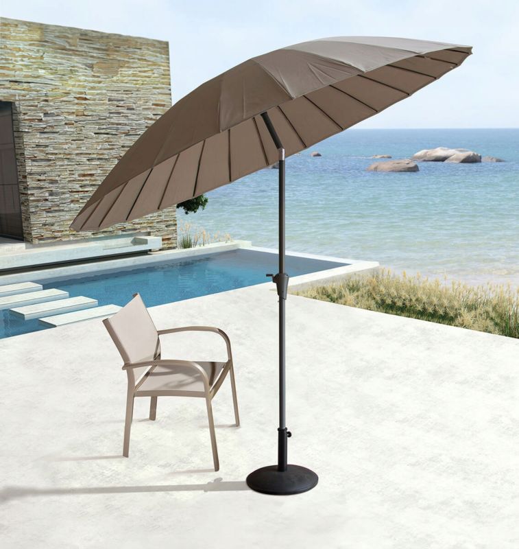 Parasol Ogrodowy Focus Garden Na Taras Duży Składany Phuket 280 Cm Taupe - Wzmacniany 1 Szt
