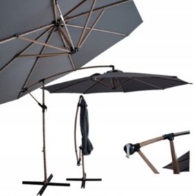 Parasol Ogrodowy Focus Garden Składany Boczny Santorini z Wysięgnikiem Szary 3m 1 Szt