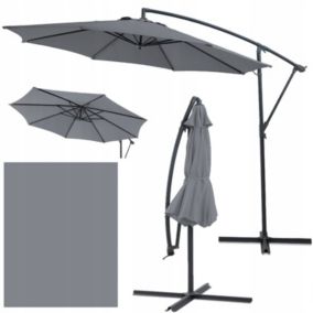 Parasol Ogrodowy Focus Garden Składany Boczny Santorini z Wysięgnikiem Szary 3m 300 1 Szt