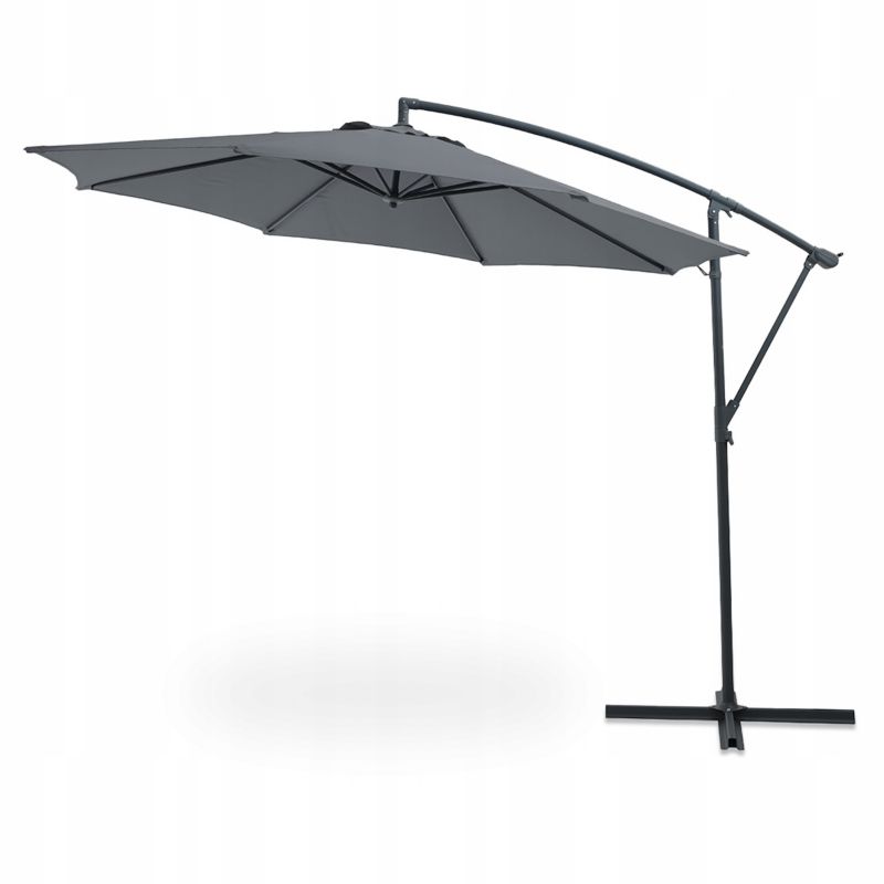 Parasol Ogrodowy Focus Garden Składany Boczny Santorini z Wysięgnikiem Szary 3m 300 1 Szt