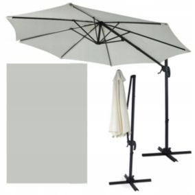 Parasol Ogrodowy Focus Garden Składany z Masztem Bocznym Havana Beige 3m Wzmacniany 1 Szt