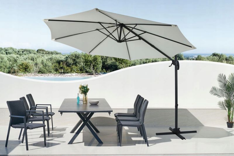 Parasol Ogrodowy Focus Garden Składany z Masztem Bocznym Havana Beige 3m Wzmacniany 1 Szt
