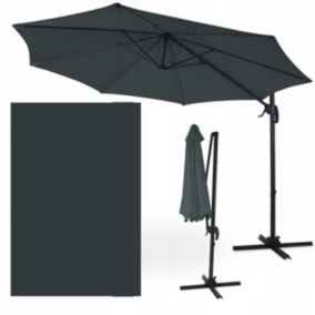 Parasol Ogrodowy Focus Garden Składany z Masztem Bocznym Havana Dark Grey 3m 1 Szt